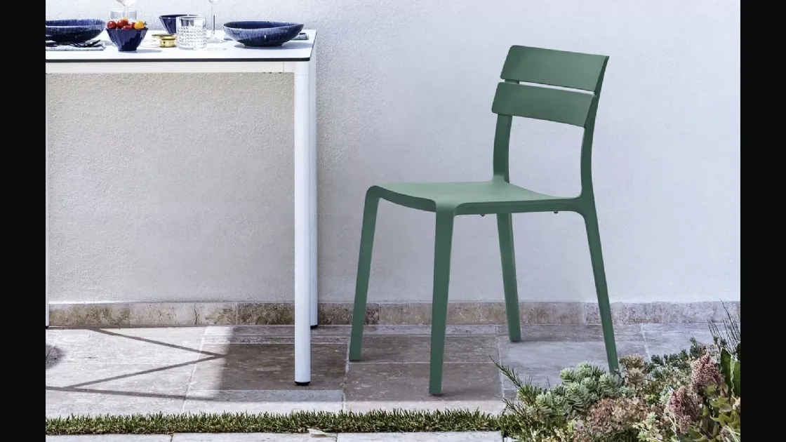 Sedia impilabile Rocket Green Outdoor di Bontempi